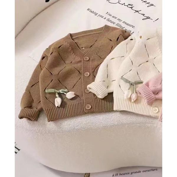 『タイムセール実施中』ZOZO問い合わせ番号:87144185ショップ:aimoha，アイモハブランド:aimoha，アイモハ商品名:【aimoha-KIDS-】ダイヤ柄透かし編みチューリプカーディガンカテゴリ:トップス>カーディガン...