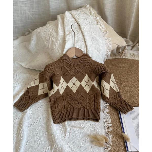 『タイムセール実施中』ZOZO問い合わせ番号:87144204ショップ:aimoha，アイモハブランド:aimoha，アイモハ商品名:【aimoha-KIDS-】アーガイルニットカテゴリ:トップス>ニット/セーターブランド品番:moc...