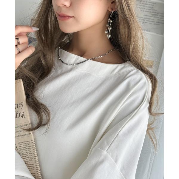 『タイムセール実施中』ZOZO問い合わせ番号:87220460ショップ:Classical Elf，クラシカルエルフブランド:classicalelf，クラシカルエルフ商品名:女性らしさ漂う、大人シンプル。シルケット風ボートネックロンTee...