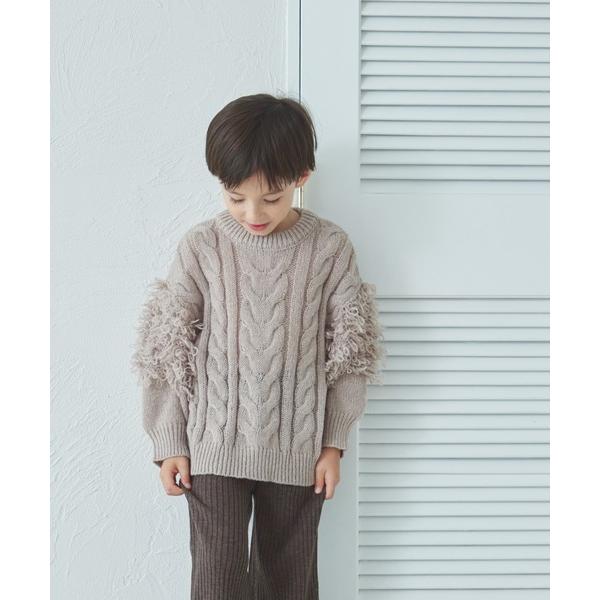 『セール実施中』ZOZO問い合わせ番号:87254515ショップ:pairmanon，ペアマノンブランド:pairmanon，ペアマノン，coucou manon，ククゥ マノン商品名:ループ編み 袖ボリューム フリンジニットカテゴリ:トッ...