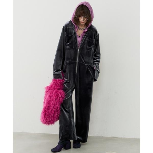 『タイムセール実施中』ZOZO問い合わせ番号:87286474ショップ:19 roots studio，ナインティーン ルーツ スタジオブランド:yae，ヤエ商品名:Fastener slit velours jumpsuit / ファスナ...