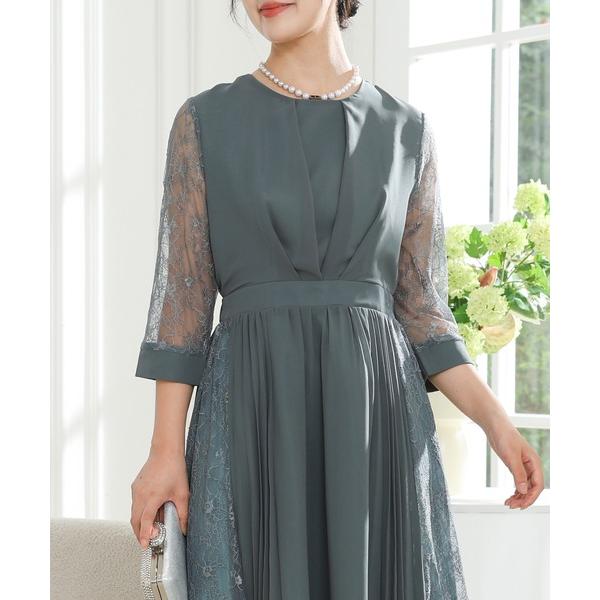 『タイムセール実施中』ZOZO問い合わせ番号:87287487ショップ:Lace Ladies，レースレディースブランド:Lace Ladies，レースレディース商品名:レース ドッキング サイド プリーツ ワンピースカテゴリ:ワンピース/...