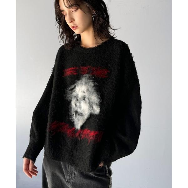 『タイムセール実施中』ZOZO問い合わせ番号:87321527ショップ:Classical Elf，クラシカルエルフブランド:classicalelf，クラシカルエルフ商品名:1枚で映える主役級トップス。人物モチーフ起毛シャギー素材ニットカ...