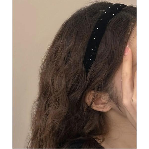 ZOZO問い合わせ番号:87327342ショップ:RiNc，リンクブランド:ammy.，エイミードット商品名:【 ammy. / エイミードット 】 ミニ ラインストーン ベロア カチューシャカテゴリ:ヘアアクセサリー>カチューシャブ...