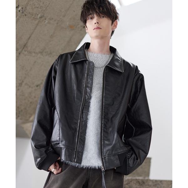 ZOZO問い合わせ番号:87328554ショップ:ASTRONOMY，アストロノミーブランド:ASTRONOMY，アストロノミー商品名:中綿入り　ヴィンテージPU合皮ショート丈ブルゾンカテゴリ:ジャケット/アウター>ブルゾンブランド品...