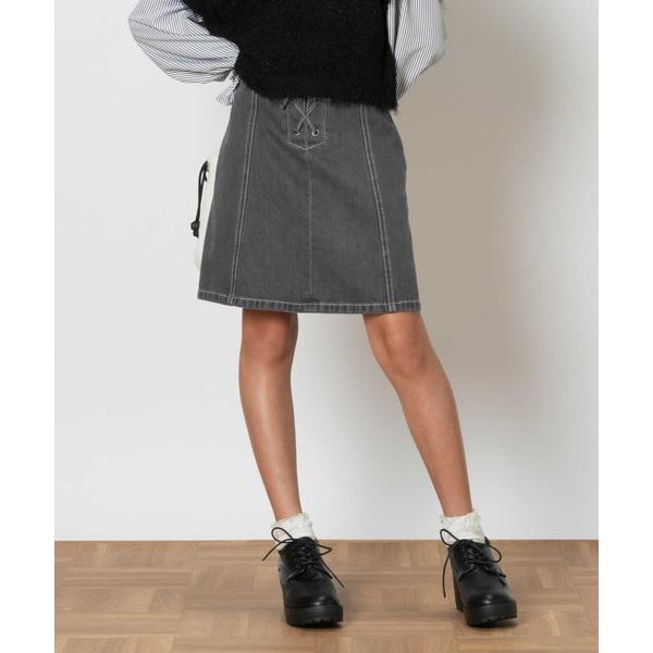 『タイムセール実施中』ZOZO問い合わせ番号:87499374ショップ:Right-on，ライトオンブランド:Right-on，ライトオン商品名:【VIVIAN BLUE】デニムレースアップスカートカテゴリ:スカート>デニムスカートブ...