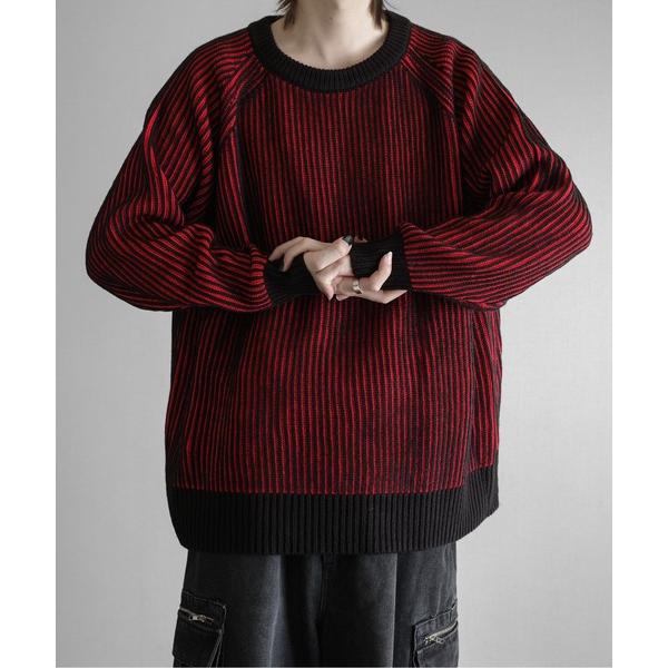 セーター ニット Ribbed Color-Block Crewneck Knit - 畦編み配色クルーネックニット メンズ レディース
