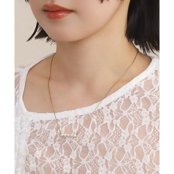 ネックレス 「WEB限定」 “MELLOW”ラインパールネックレス/サージカルステンレス（金属アレルギー対応）「LHME / エルエイチエムイー」