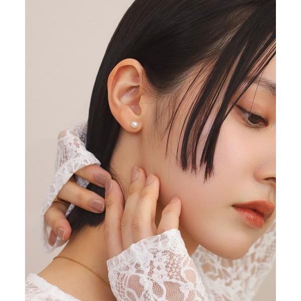 ピアス 「WEB限定」“MELLOW”1粒パールピアス/5mm/サージカルステンレス（金属アレルギー対応）「LHME / エルエイチエムイー」