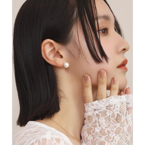 ピアス 「WEB限定」“MELLOW”1粒パールピアス/10mm/サージカルステンレス（金属アレルギー対応）「LHME / エルエイチエムイー」