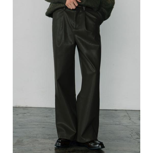 パンツ 「LURAKU」Leather Wide Pants /  レザーワイドパンツ メンズ レディース