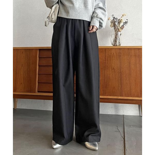 『タイムセール実施中』ZOZO問い合わせ番号:87640997ショップ:GeeRA，ジーラブランド:GeeRA，ジーラ商品名:【S〜3Lサイズ展開】上品見え！ウールライクダブルタックワイドイージーパンツカテゴリ:パンツ>その他パンツブ...