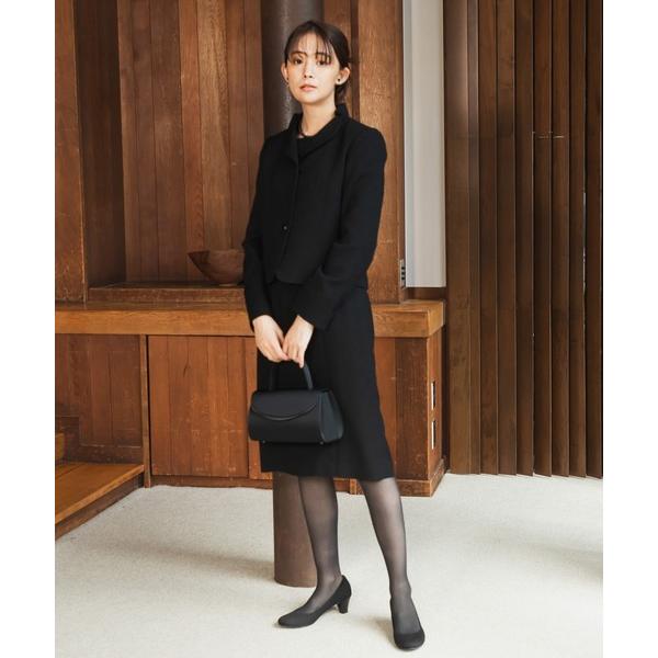 喪服 セレモニースーツ セットアップ 「喪服・礼服」フリルカラージャケット＆ワンピース ブラックフォーマルセット レディース
