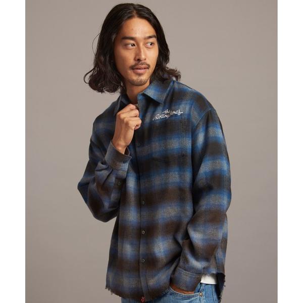 シャツ B-TRS グラデブリーチオンブレチェックシャツ メンズ レディース