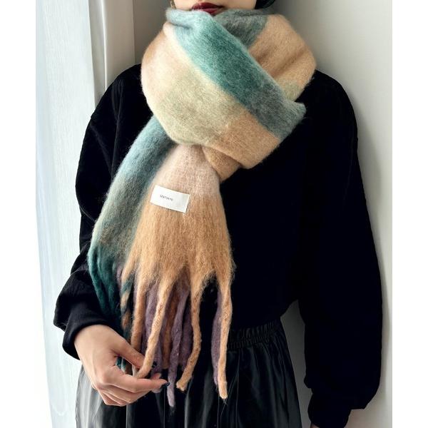 『タイムセール実施中』ZOZO問い合わせ番号:87889817ショップ:Auntie Rosa，アンティローザブランド:SEN TOKYO，セントーキョー商品名:ふわふわボリューム チェック柄フリンジマフラーカテゴリ:ファッション雑貨&gt...