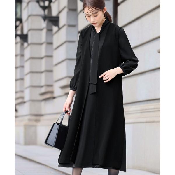 『タイムセール実施中』ZOZO問い合わせ番号:88021560ショップ:GIRL，ガールブランド:Flolia，フロリア商品名:【喪服・礼服】ロングジレ ボウタイフレアワンピース セット ブラックフォーマル フォーマル セレモニー 卒業式 ...