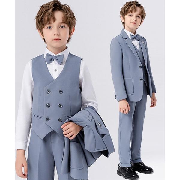 『タイムセール実施中』ZOZO問い合わせ番号:88088369ショップ:TeddyShop，テディショップブランド:DAY CLOSET，デイ クローゼット商品名:キッズスーツ 長袖ジャケット+ベスト+パンツ+蝶ネクタイ+ピンズ スリーピー...