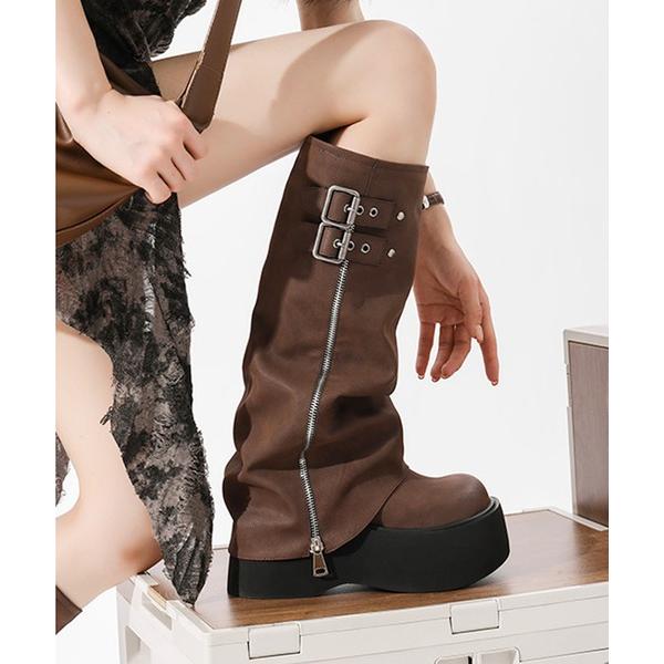『タイムセール実施中』ZOZO問い合わせ番号:88096327ショップ:DIAVEL，ディアベルブランド:Sibra，シブラ，DIAVEL，ディアベル商品名:選べる3タイプ ヴィンテージロングカバーブーツ（ジップ＆バックル／サイド3バックル...