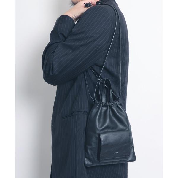 ハンドバッグ 「YArKA/ヤーカ」 real leather drawstring shoulder mini bag 「bdbd4」/ リアルレザー巾着風ハンドル付ショルダーバッグ