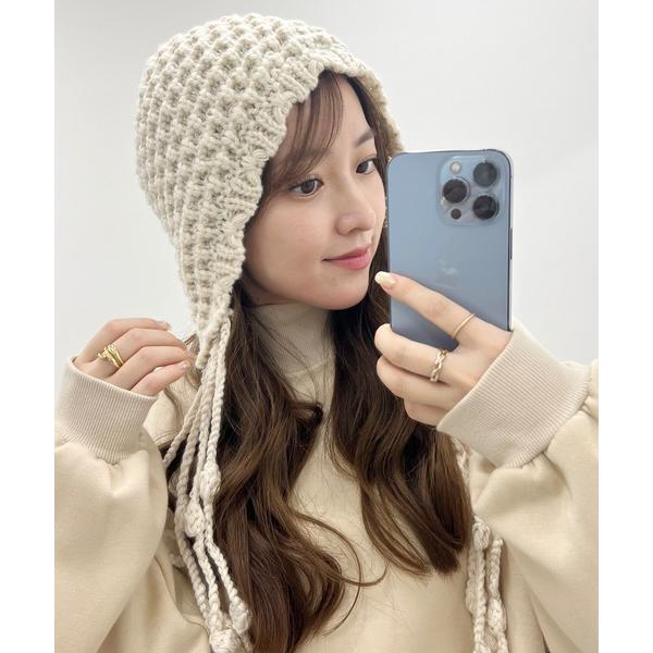 『タイムセール実施中』ZOZO問い合わせ番号:88293183ショップ:Lace Ladies，レースレディースブランド:Lace Ladies，レースレディース商品名:ソリッドカラー 耳付き フリンジ ニット ワッチカテゴリ:帽子>...