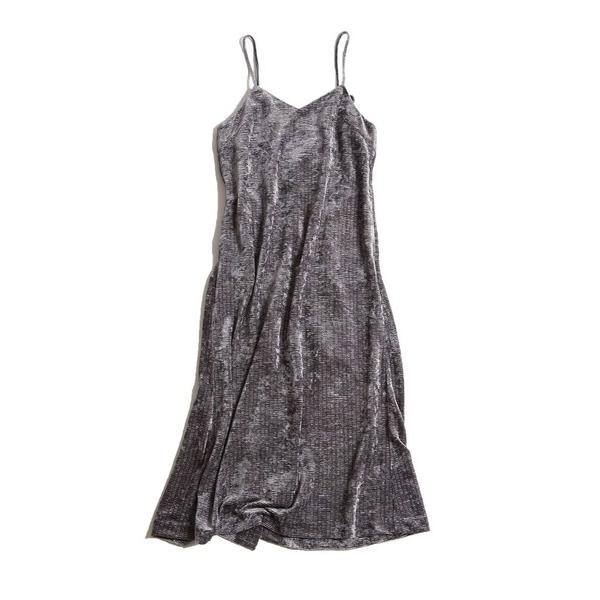 ワンピース 「HL」CRUSHED VELOR CAMISOLE DRESS