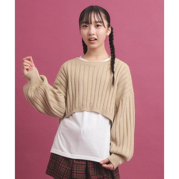 『タイムセール実施中』ZOZO問い合わせ番号:88640050ショップ:PINK-latte，ピンク ラテブランド:PINK-latte，ピンクラテ商品名:【セットアイテム】ベーシック レイヤー見せショート丈ニットカテゴリ:トップス>...