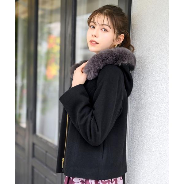 『セール実施中』ZOZO問い合わせ番号:88640362ショップ:MISCH MASCH，ミッシュ マッシュブランド:MISCH MASCH，ミッシュマッシュ商品名:フードファー付きショートコート/MM448603カテゴリ:ジャケット/アウ...