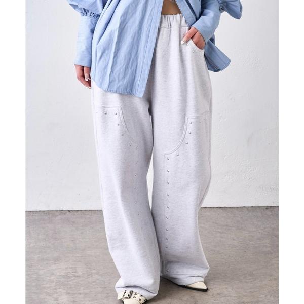 『セール実施中』ZOZO問い合わせ番号:88671248ショップ:WHO'S WHO gallery，フーズフーギャラリーブランド:WHO'S WHO gallery，フーズフーギャラリー商品名:スタッズ裏毛デザインパンツカテゴリ:パンツ&...