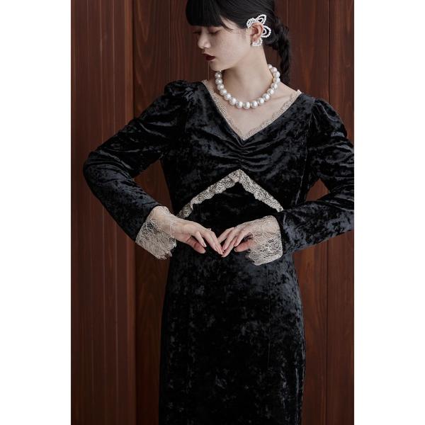 ZOZO問い合わせ番号:88708879ショップ:bflat，ビーフラットブランド:etoll.，エトル商品名:クラッシュベロアランジェリー風ドレスカテゴリ:ワンピース/ドレス>ドレスブランド品番:et0030007382素材:&lt...