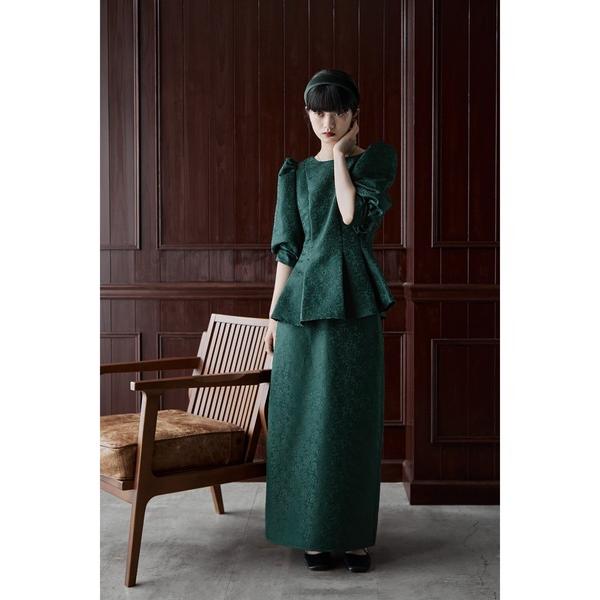 ZOZO問い合わせ番号:88708894ショップ:bflat，ビーフラットブランド:etoll.，エトル商品名:フラワージャガードセットアップドレス ペプラムブラウス＆Iラインスカートカテゴリ:ワンピース/ドレス>ドレスブランド品番:...