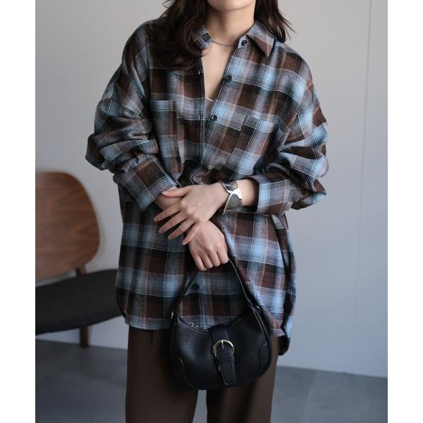 『セール実施中』ZOZO問い合わせ番号:88839070ショップ:Bonjour Sagan，ボンジュールサガンブランド:ap retro，アプレトロ，Bonjour Sagan，ボンジュールサガン商品名:オンブレチェックオーバーシャツ /...