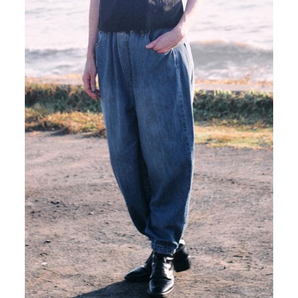 ジーンズ デニム デニムパンツ バルーンギャザーデニムパンツ レディース