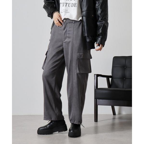 カーゴパンツ .worksマシュマロスエードカーゴパンツ レディース