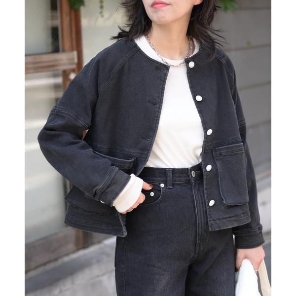 『タイムセール実施中』ZOZO問い合わせ番号:89106040ショップ:Bonjour Sagan，ボンジュールサガンブランド:＆HALF，アンドハーフ，Bonjour Sagan，ボンジュールサガン商品名:ノーカラーデニムジャケット（Gジ...