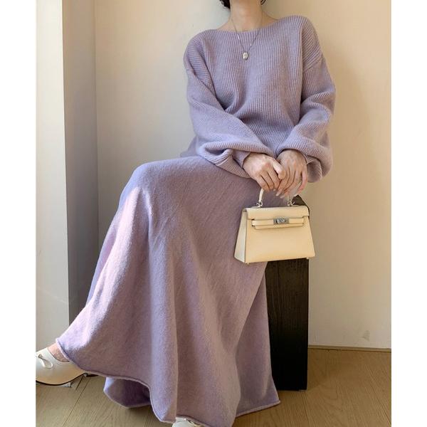 『タイムセール実施中』ZOZO問い合わせ番号:89140085ショップ:Doula Doula，ドゥーラドゥーラブランド:Doula Doula，ドゥーラドゥーラ商品名:セットアップ ボートネックニット＆フレアスカートカテゴリ:ジャケット/...