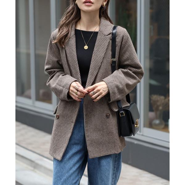 ZOZO問い合わせ番号:89401978ショップ:Bonjour Sagan，ボンジュールサガンブランド:Bonjour Sagan，ボンジュールサガン商品名:ガンクラブチェックオーバーサイズダブルジャケットカテゴリ:ジャケット/アウター&...