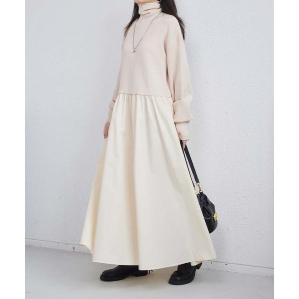『セール実施中』ZOZO問い合わせ番号:89434062ショップ:FRP，エフアールピーブランド:MAISON DE THERESE，メゾン ド テレーズ，FRP，エフアールピー商品名:タートルネック　切り替えニットロングワンピースカテゴリ...