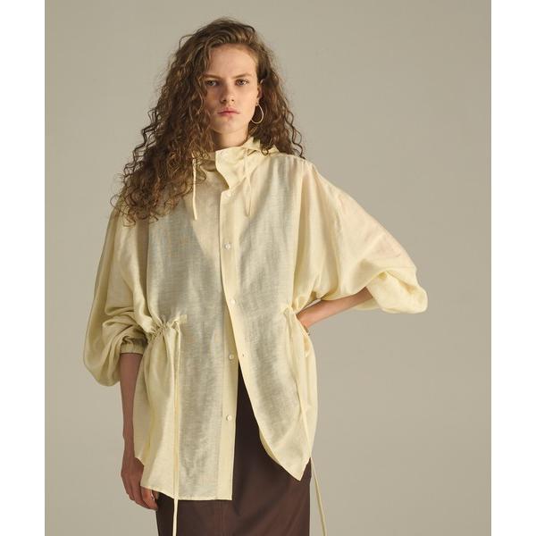 ブラウス シャツ 「KHA:KI / カーキ」 フーデッドシアーシャツ HOODED SHEER SHIRTS レディース