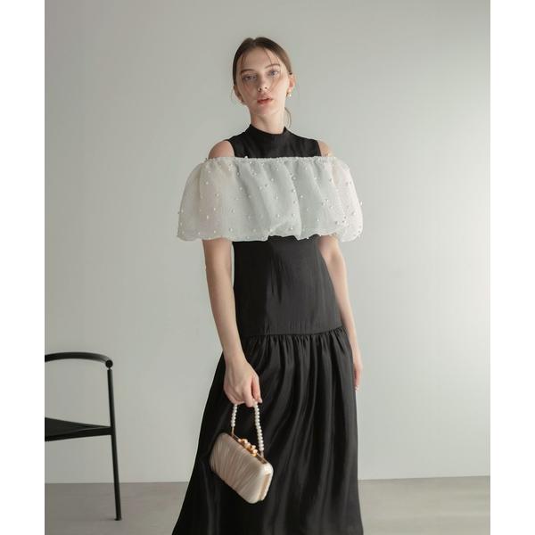 『セール実施中』ZOZO問い合わせ番号:89469660ショップ:Leja，レジャブランド:Leja，レジャ商品名:【LEJA】パールラメボレロオフショルダーAラインドレスワンピース 2点セット many way 美脚効果 結婚式 パーティ...