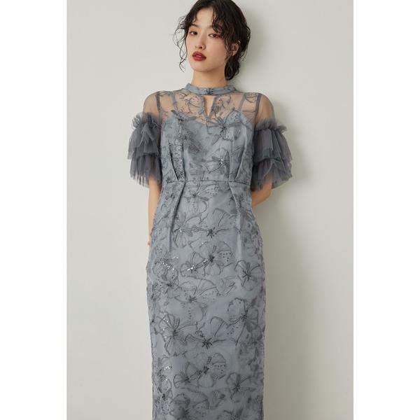 『タイムセール実施中』ZOZO問い合わせ番号:89505352ショップ:bflat，ビーフラットブランド:niana，ニアナ，ANDRESD，アンドレスド商品名:スパンコール刺繍レースドレス キーホールネック 結婚式 成人式 同窓会 ディナ...