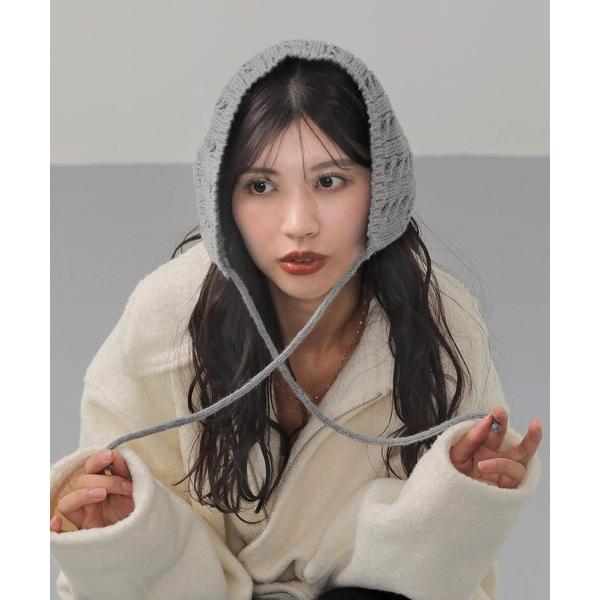 ニット帽 ニットキャップ ケーブル編み バブーシュカ レディース