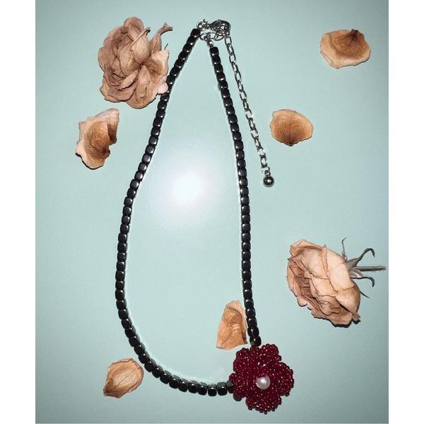 チョーカー 「 select 」red flower bees choker / フラワービーズチョーカー レディース