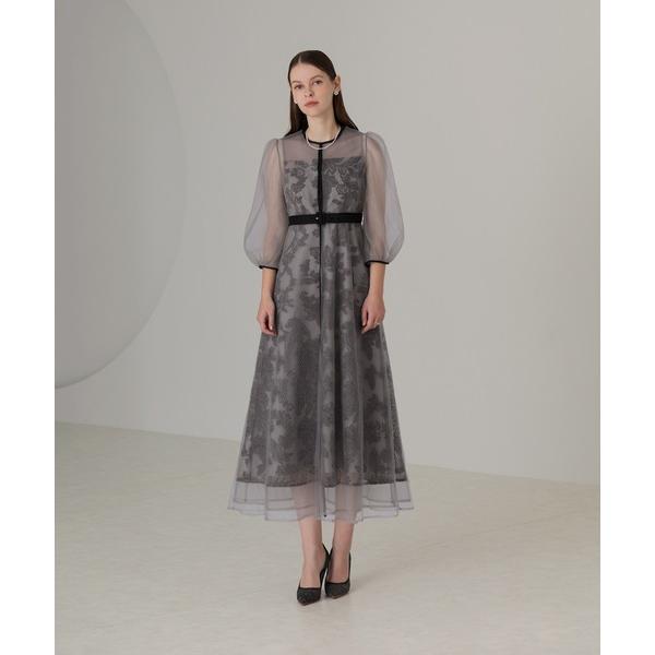 『タイムセール実施中』ZOZO問い合わせ番号:89928691ショップ:Leja，レジャブランド:Leja，レジャ商品名:【LEJA】チュールパイピングリーフベルトAラインドレスワンピース 2点セット美脚効果 結婚式 パーティードレス 成人...