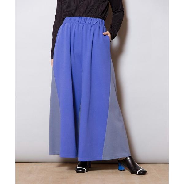 パンツ 配色ジャージーフレアーパンツ レディース