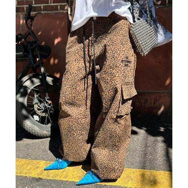 ワイドパンツ パンツ THE MYSTERIOUS HOTEL/ザ ミステリアス ホテル/LEOPARD WORK PANTS レディース メンズ