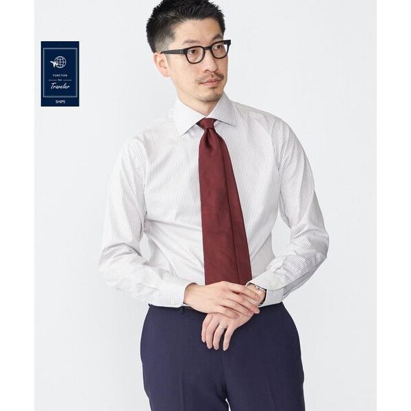 『タイムセール実施中』ZOZO問い合わせ番号:90093357ショップ:SHIPS，シップスブランド:SHIPS，シップス商品名:SHIPS: イージーアイロン ドビー ストライプ ワイドカラー シャツカテゴリ:トップス>ビジネスシャ...