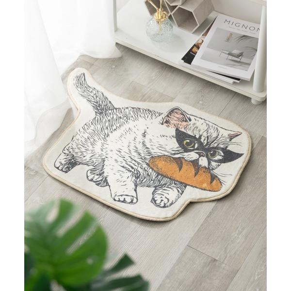 ZOZO問い合わせ番号:90126175ショップ:ABBEY MARKET，アビーマーケットブランド:Jubilee，ジュビリー商品名:もこもこ起毛マット ネコ型 ダイカットデザイン 猫グッズカテゴリ:インテリア>ラグ/マットブランド...