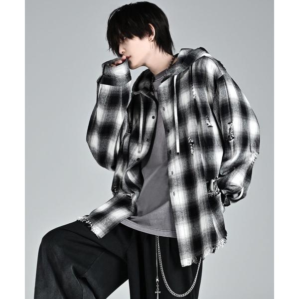 シャツ over size shirt parker / オーバーサイズシャツパーカー メンズ レディース
