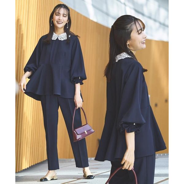 ZOZO問い合わせ番号:90423365ショップ:RUIRUE BOUTIQUE，ルイルエブティックブランド:RUIRUE BOUTIQUE，ルイルエブティック商品名:オケージョンドレス 結婚式 ｜ 2WAY レース襟付き ペプラムトップス...