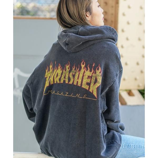 パーカー POWDER BREACH HOODED SEWAT PARKA/スラッシャーウォッシュライクプリント柄フード付きパーカー メンズ レディース